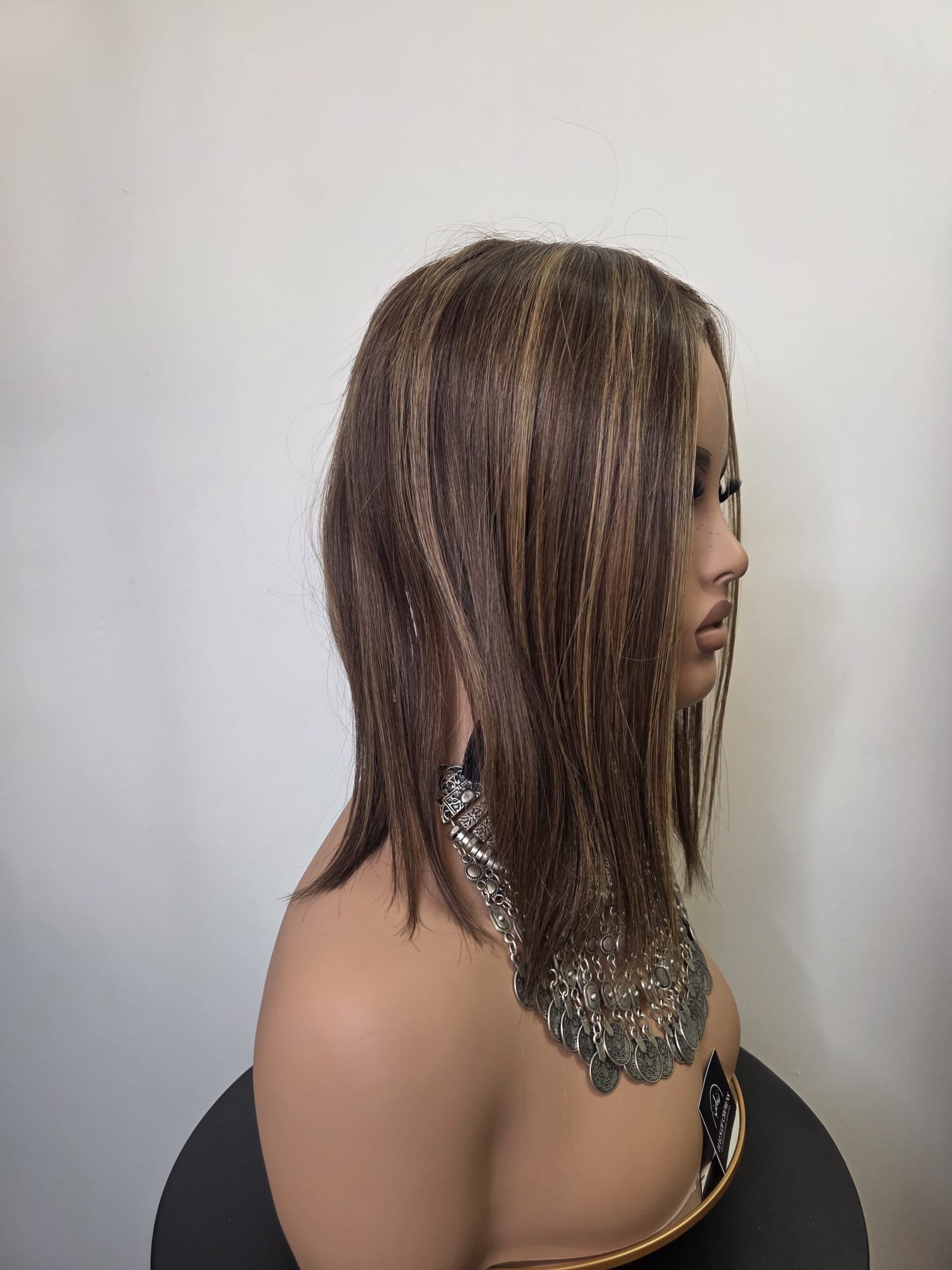 AMARA - FRONT LACE MONOFILAMENT TOPPER- TOASTED CHESTNUT- 14 INCH