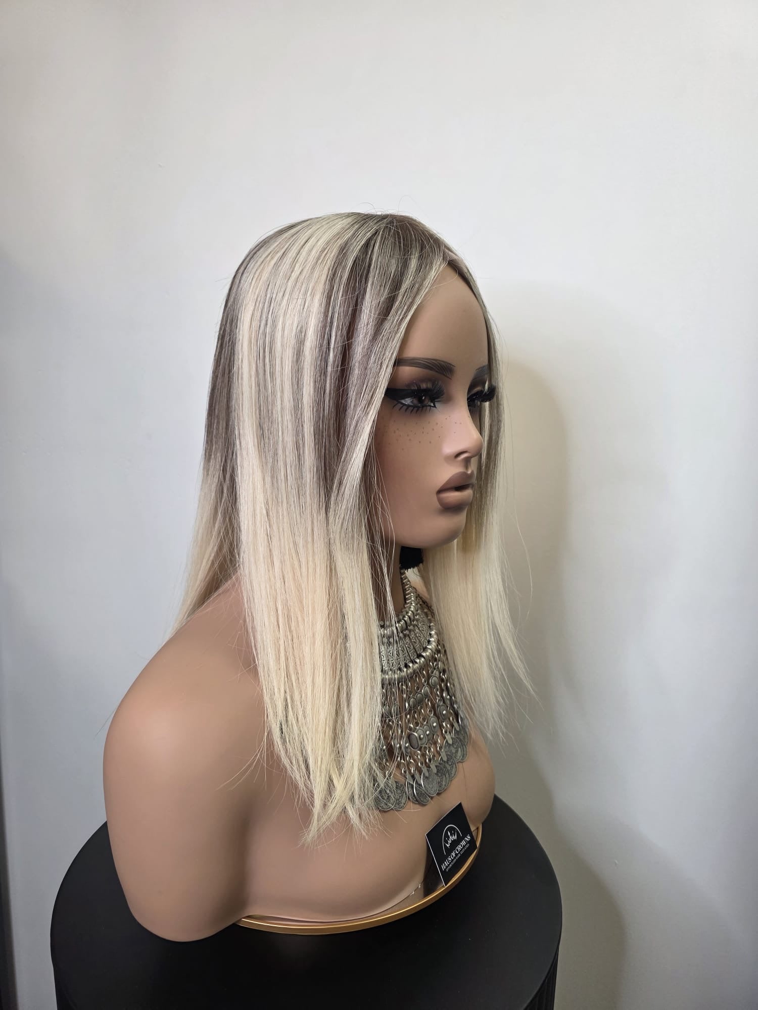 ISLA- LACE FRONT MONO TOPPER- COOL ASH BLONDE MELT- 14"