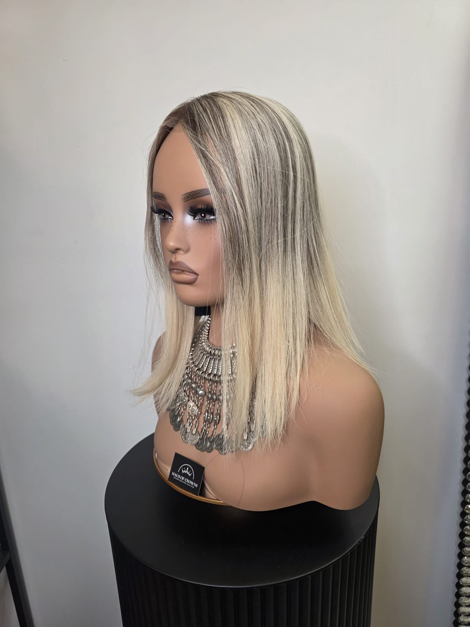 ISLA- LACE FRONT MONO TOPPER- COOL ASH BLONDE MELT- 14"