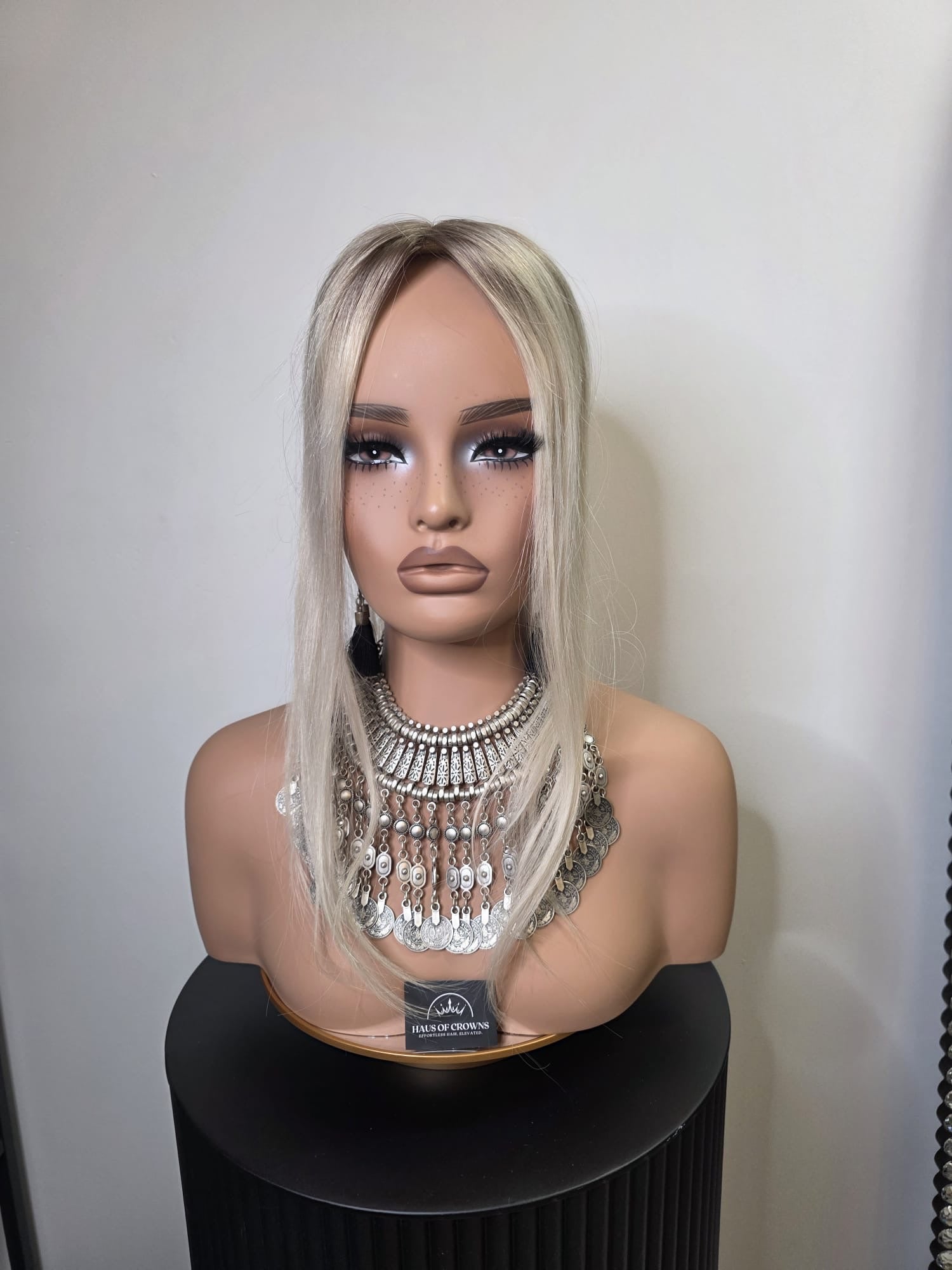 MINI SILK TOPPER- NATALIE -18 INCH- COOL PEARL BLONDE