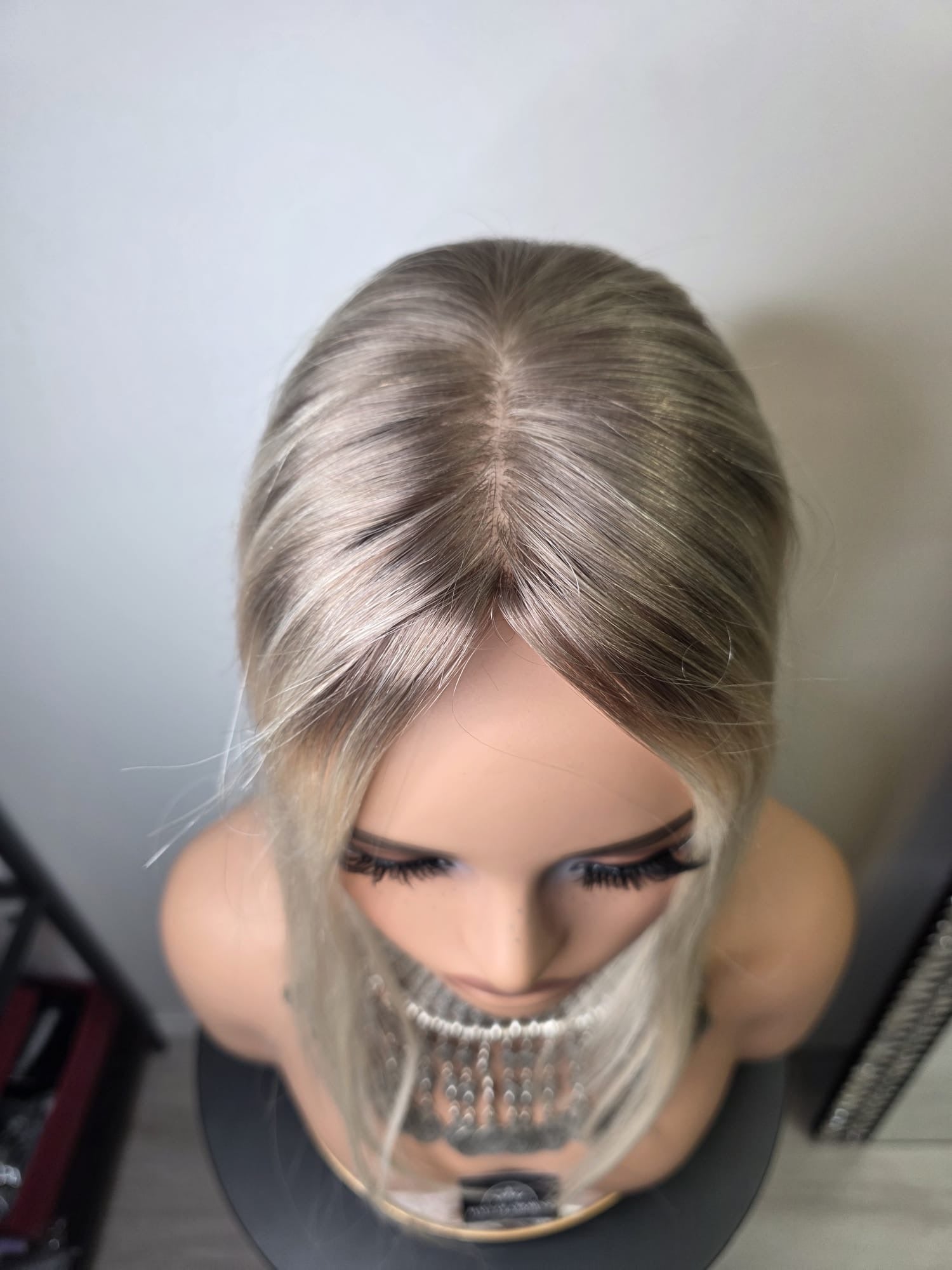 MINI SILK TOPPER- NATALIE -18 INCH- COOL PEARL BLONDE