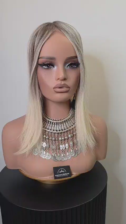ISLA- LACE FRONT MONO TOPPER- COOL ASH BLONDE MELT- 14"