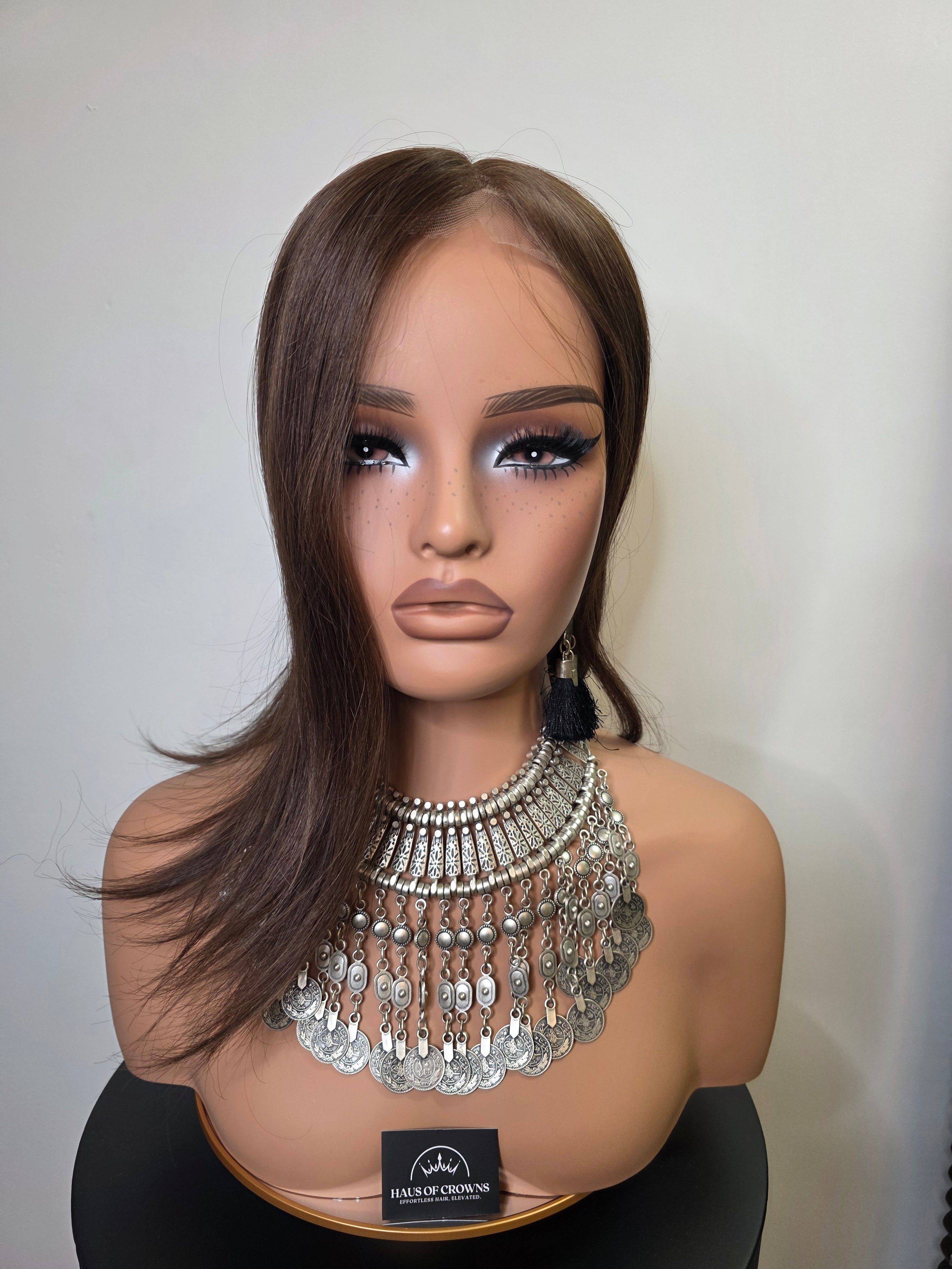 Giselle| Chestnut Silk Brown | 5x6 Full Lace Topper – 16"
