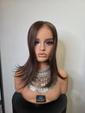 Giselle| Chestnut Silk Brown | 5x6 Full Lace Topper – 16"