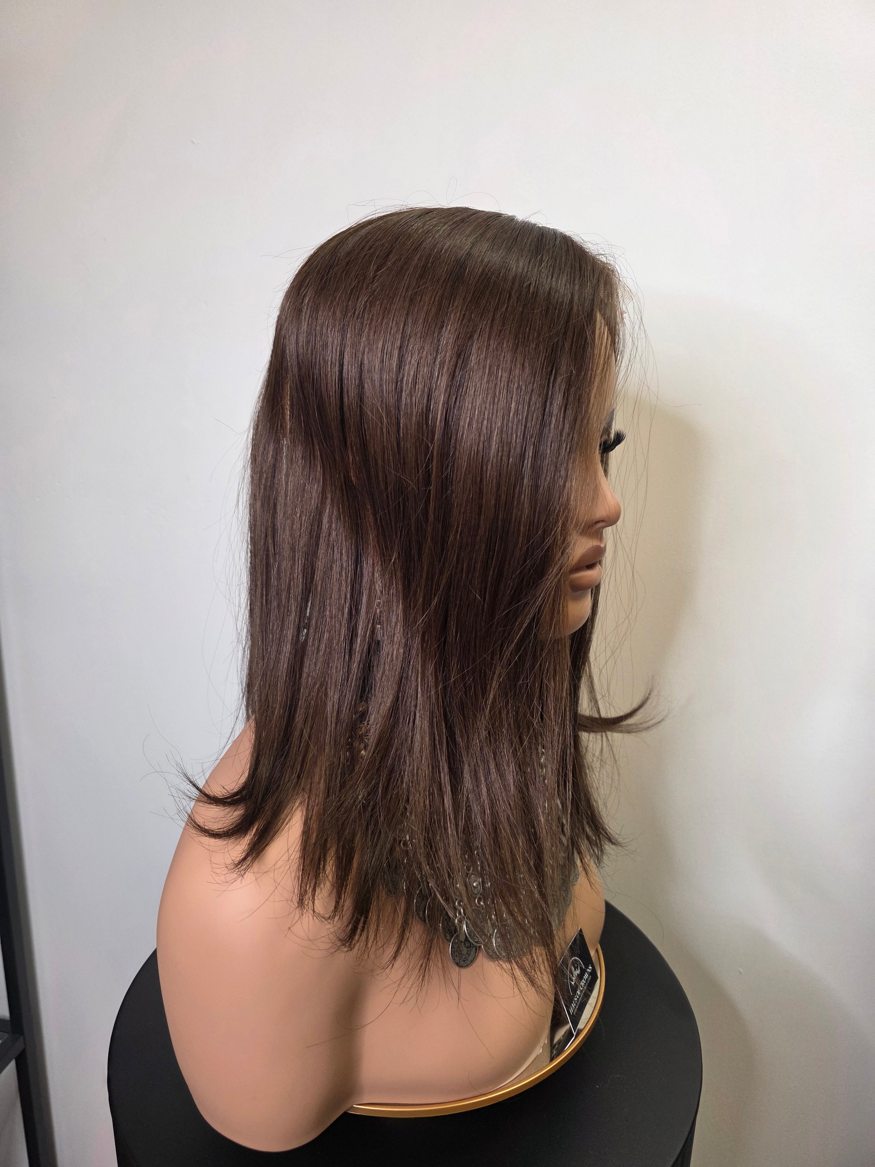 Giselle| Chestnut Silk Brown | 5x6 Full Lace Topper – 16"